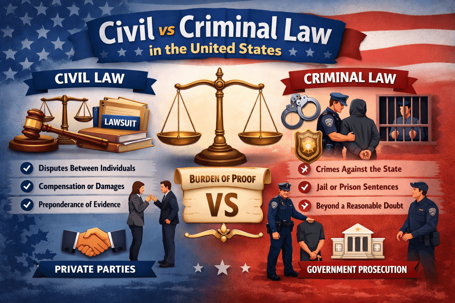 Civil vs Criminal Law in the United States