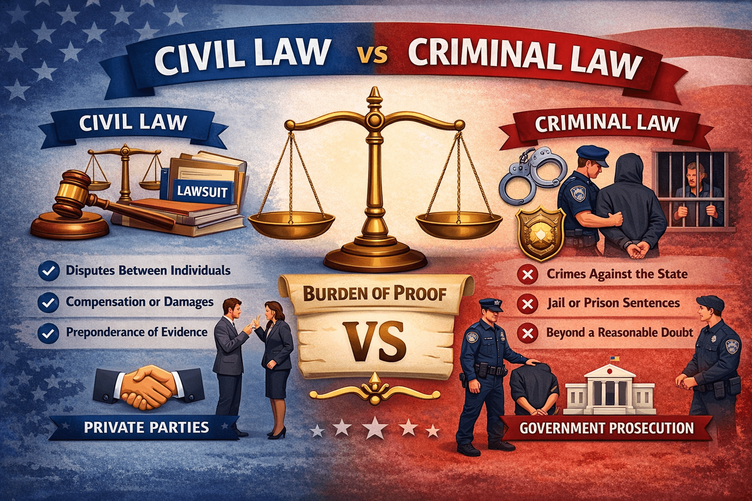 Civil vs Criminal Law in the USA (Beginner's Guide)