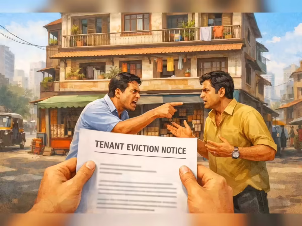 Landlord and tenant discussing legal grounds for eviction